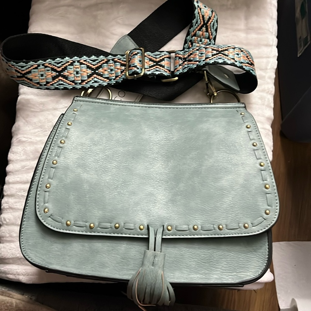NWT Jen & Co bag with guitar strap style shoulder strap